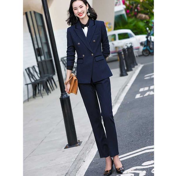 

women's two piece pants 2021 autumn office high-end suit, western style, fashion business wear, temperament goddess fan two-piece suit, White