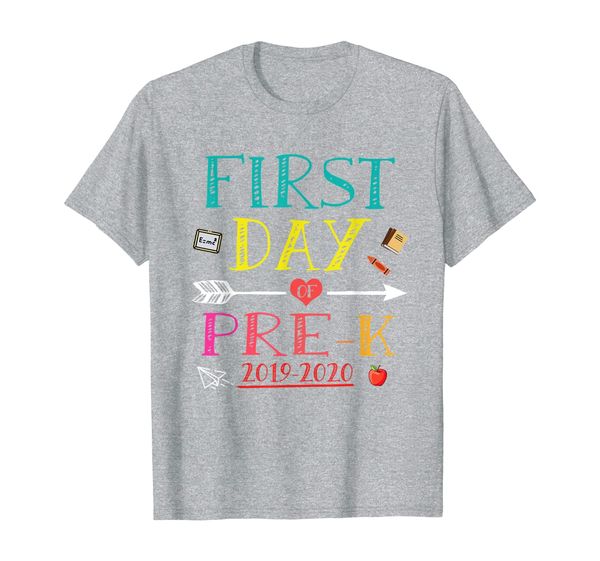 

first day of pre-k 2019 2020 back to school t-shirt, White;black