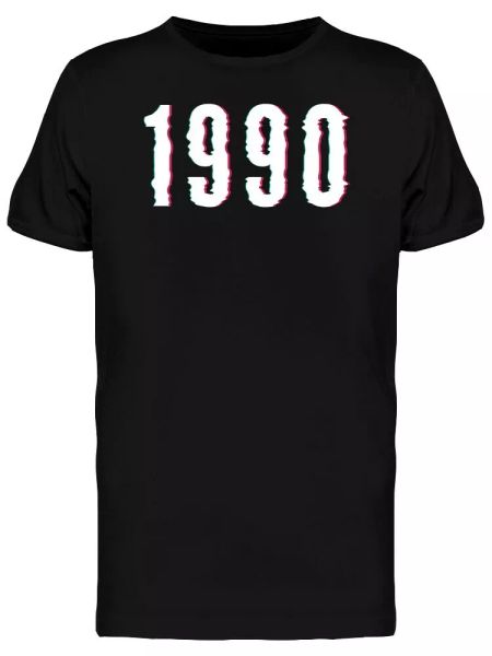 

1990 glitch graphic men's tee -image by shutterstock, White;black