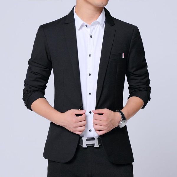 

men's suits & blazers arrival men blazer mens jackets spring male stand collar slim fit black jacket plus size 5xl, White;black