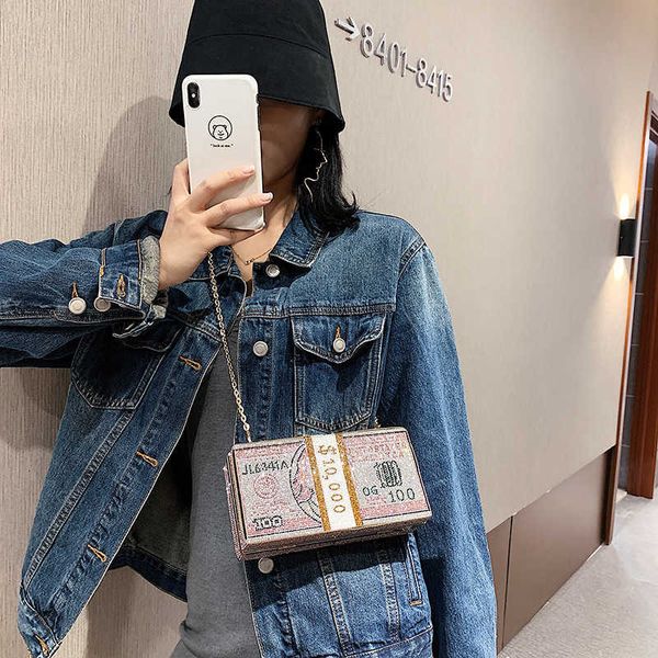 

evening bags dollar 2021 small square dinner inlaid bag water diamond girl