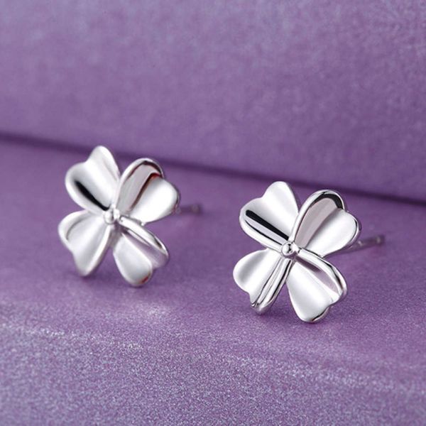 

pure leaf clover earrings fashion simple