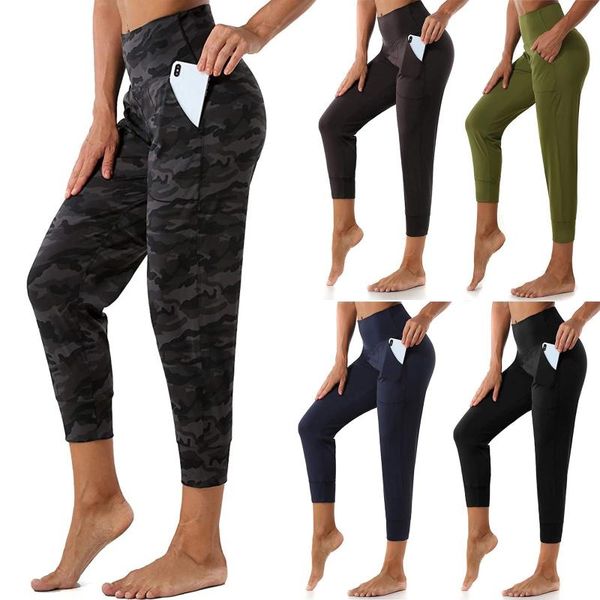 

yoga outfit high waist tights women's stretch leggings fitness running gym sports pockets active pants for workout