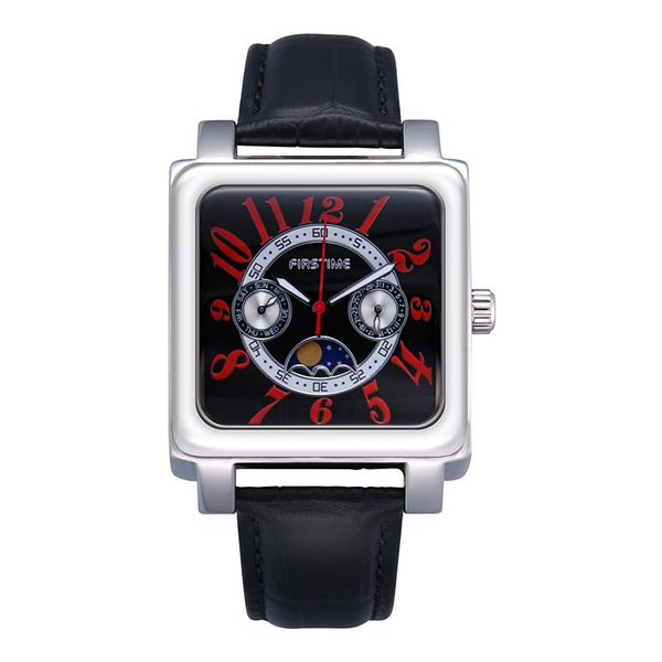 

wristwatches mens watch multifunction chronograph moon phase sport waterproof full steel quartz clock men relogio masculino, Slivery;brown