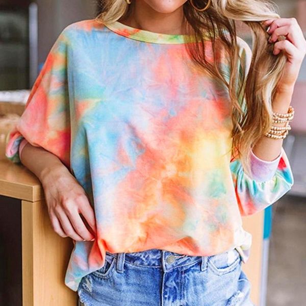 

women's hoodies & sweatshirts autumn winter halter backless tie dye print sweatshirt gradient casual hoodie pullover orange m, Black