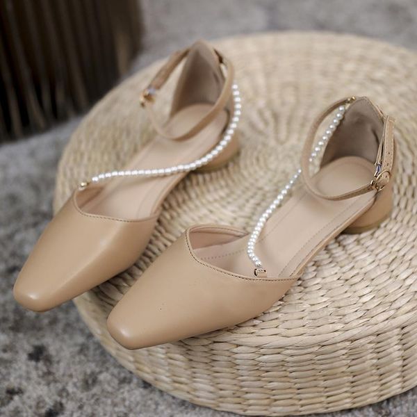 

sandals shallow mouth fashion womens shoes 2021 clear heels chunky med suit female beige buckle strap luxury summer block me, Black