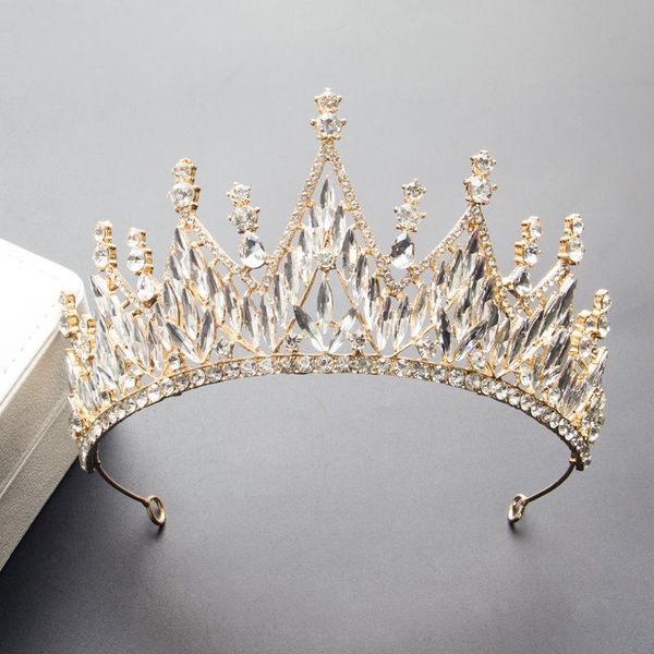 

hair clips & barrettes crystal bridal crown headdress wedding dress accessories birthday princess gift, Golden;silver