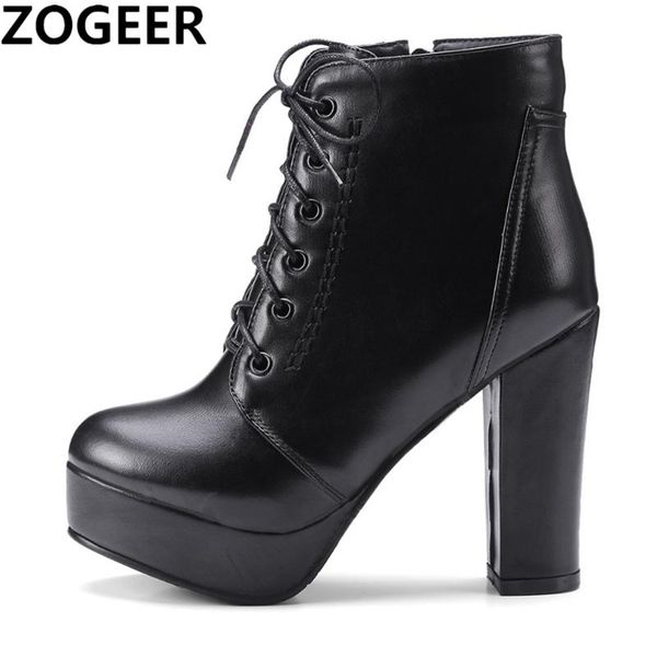 

boots plus size 48 2021 fashion women ankle high heels buckle motorcycle platform black brown pu leather shoes woman