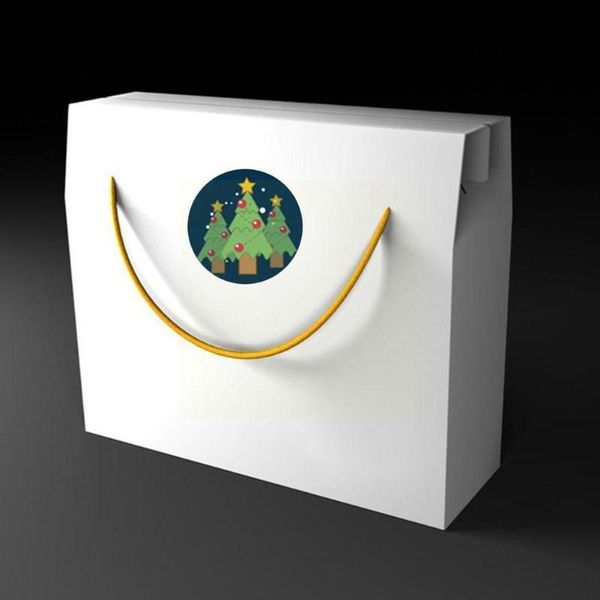 

gift wrap full color printing merry christmas celebration adhesive sticker circle label for friend 2.5cm diameter size seali g6e7