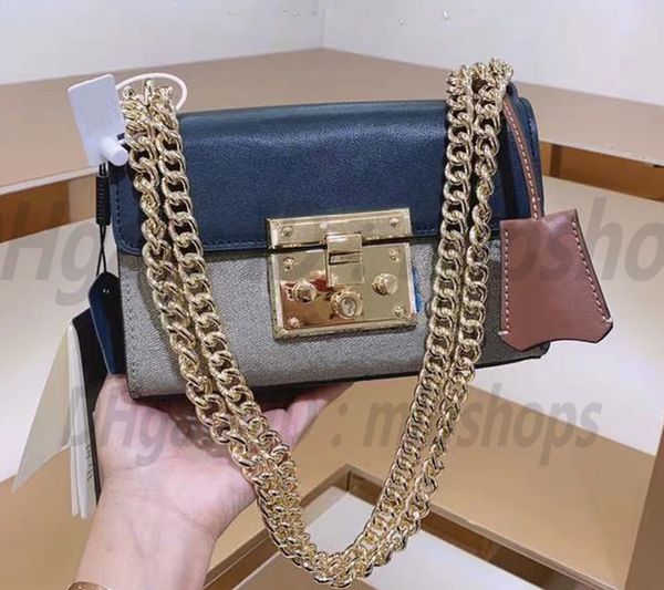 Qualitäts hoher Luxurys Taschen Mode Frauen Crossbody Klappe gedruckte Handtasche schwere Ketten Real Leder Damen 2022 Umhängetaschen Geldbörse Designer Handtaschen Handtaschen