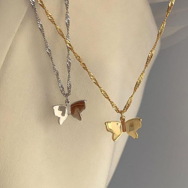 

chains meyrroyu 925 silver necklace ladies fashion exquisite gold-plated butterfly pendant clavicle chain jewelry
