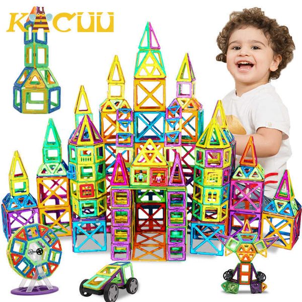 Magnetismo Blocchi magnetici fai-da-te Magneti di grandi dimensioni Designer Set di costruzioni Giocattoli da costruzione per bambini Giocattoli educativi per bambini Regali Q0723