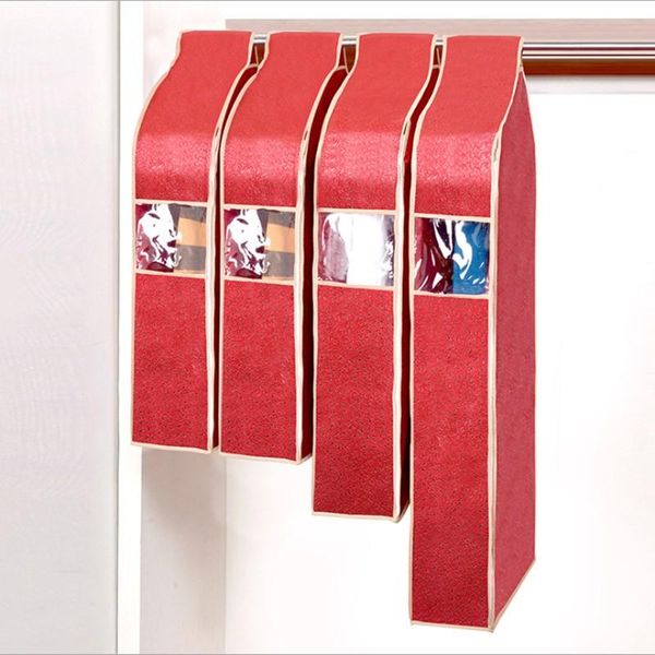 

three-dimensional embossed non-woven clothing storage dust cover hangable clothes bag & wardrobe
