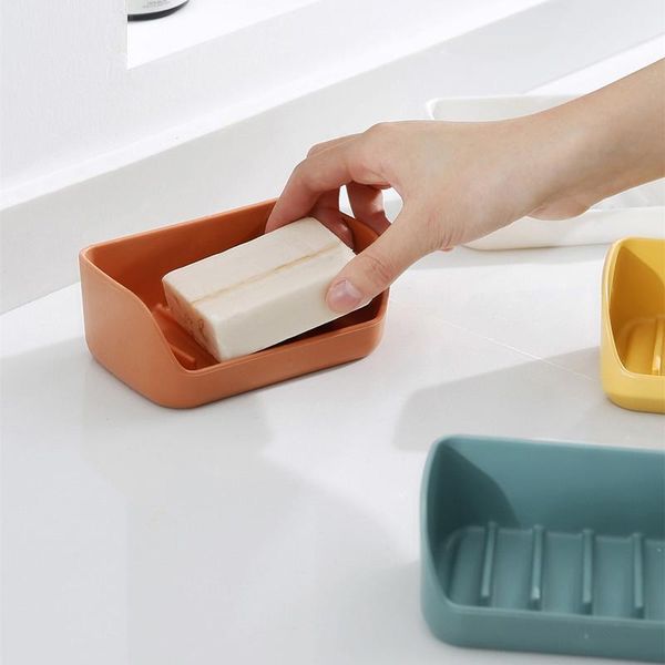 

pcs portable soap box drain creative holder nordic bathroom punch shower tray tool wall-mounted rack dishes