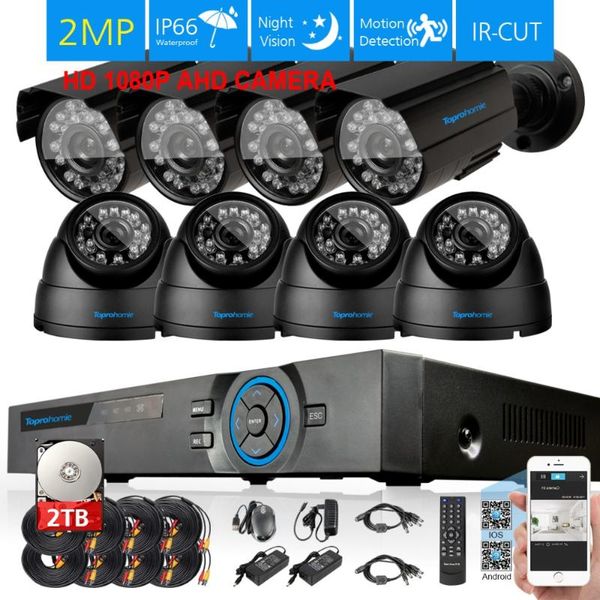 

cctv system 8pcs 3000tvl cvi 2mp indoor outdoor ip66 metal camera security surveillance set systems