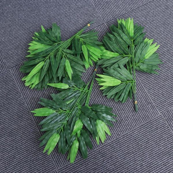 

100pcs lifelike bamboo leaves fake green plants greenery for home office decoration decorative flowers & wreaths