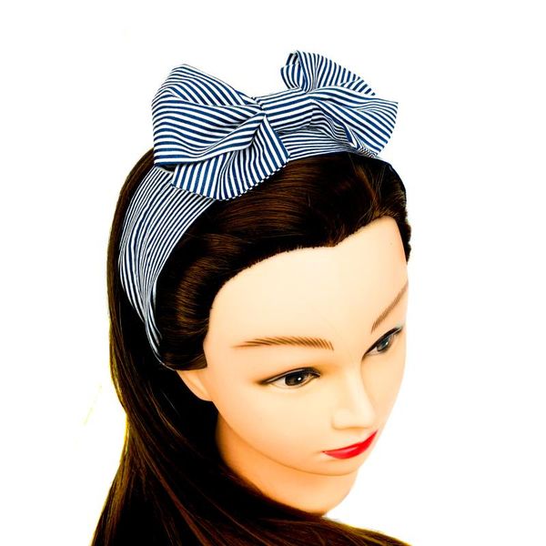 

hair clips navy blue striped women 's crown