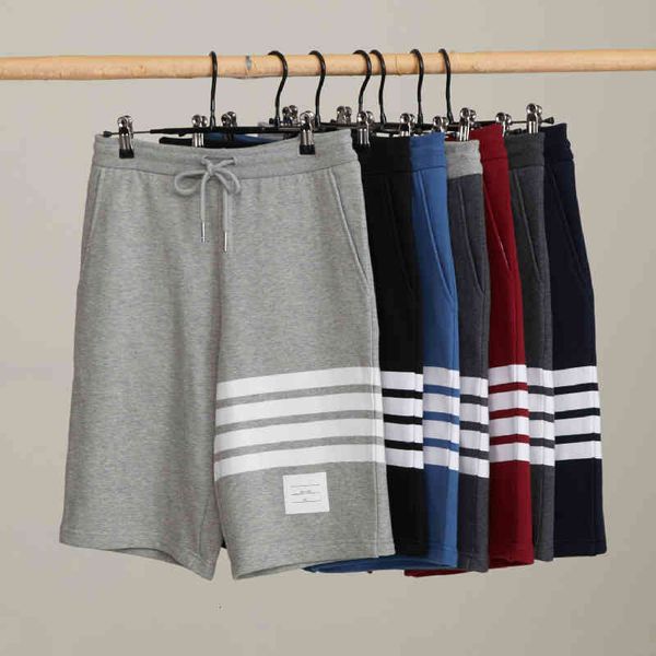 

men shorts summer fashion brand tb same yarn dyed shorts, capris, guard pants, middle sports and leisure loose version, White;black