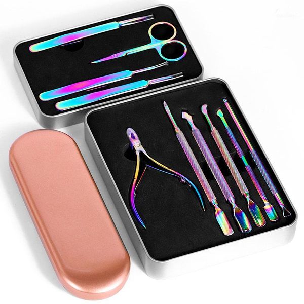 

1set stainless steel tweezers cuticle nipper scissor nail art tools professional gel polish remove manicure kit beauty care1