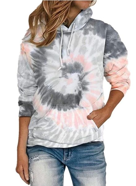 

women's hoodies & sweatshirts autumn womens multicolor long sleeve pastel sweatshirt female loose tie dye printed hoodie pullover over, Black