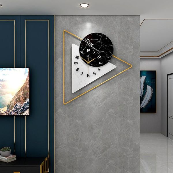 

wall clocks living room clock interior silent light watch luxury modern northern europe style home fashion decoration 52x57cm