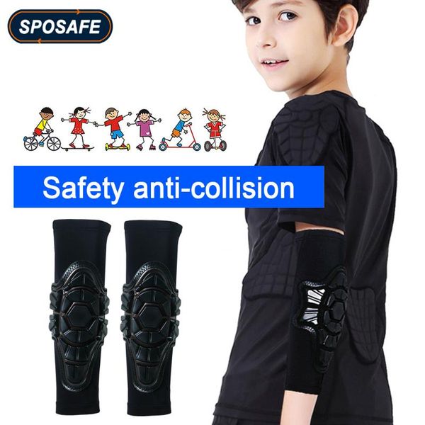 

2pcs/pair children sports elbow pads crashproof arm sleeve support for cycling skateboard skating skiing protective gear & knee, Black;gray