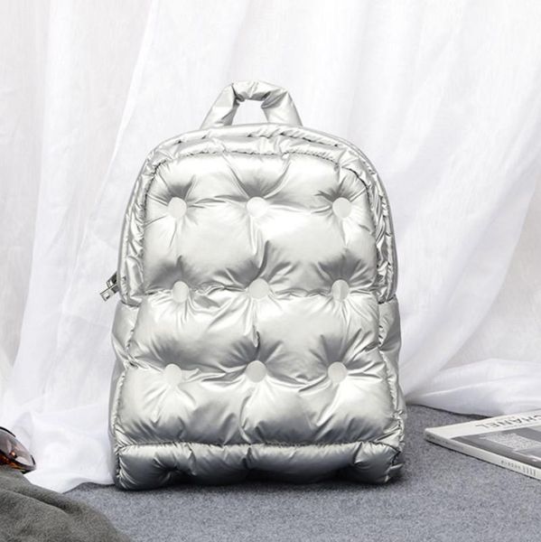 

backpack 2021 autumn winter european boom fashion casual space cotton down feather padded shoulder crossbody bag business
