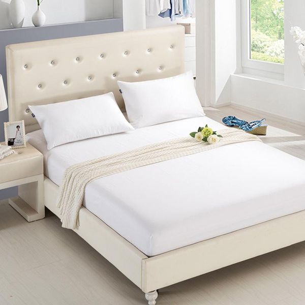 

sheets & sets fitted sheet mattress cover solid color sanding bedding linens bed with elastic band double queen size bedsheet 180x200cm