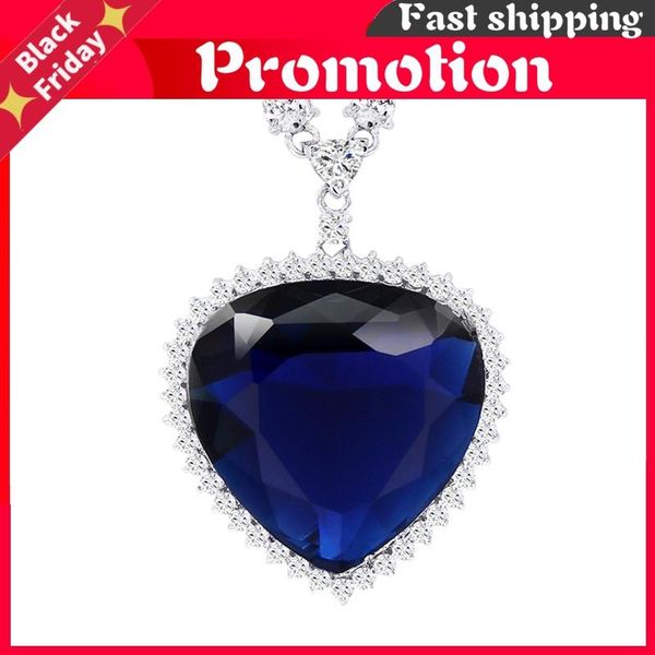 

chains heart shape pendant necklace with synthetic cubic zirconia for women 43164, Silver