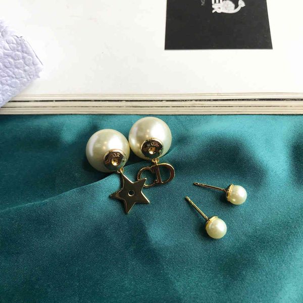 

charms / star letter cd pearl asymmetric earrings simple fashion female, Golden