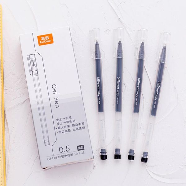 

gel pens 0.5mm ink black/blue for student writing office school supplies 12pcs/lot