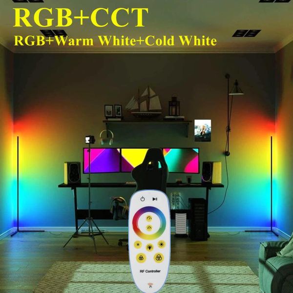 

floor lamps alexa compatible rgbww led corner lamp modern remote colorful cct right angle light standing for livingroom