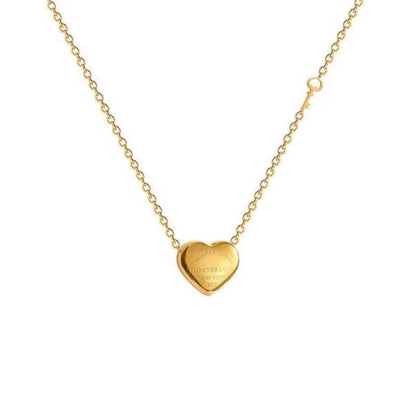 

pendant necklaces jewelry gift style design love titanium steel clavicle girl party trendy statement for women choker, Silver