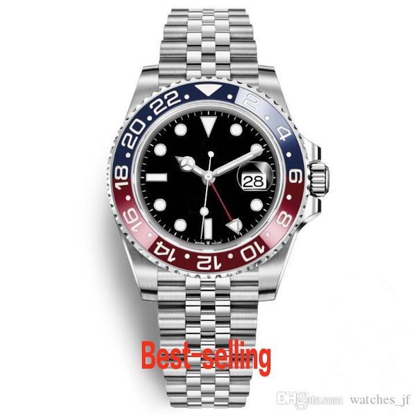 

mens watch luxury basel red blue pepsi automatic mechanical watches luminous business waterproof 50m, Slivery;brown