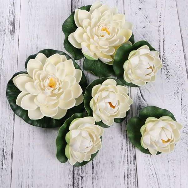 

decorative flowers & wreaths 5pcs fashion and creative artificial pond plants lotus lilies (white)