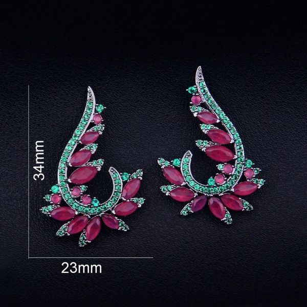 

elegant 2021 fashion colorful cubic zirconia stud earrings brand for women and girl, Golden;silver
