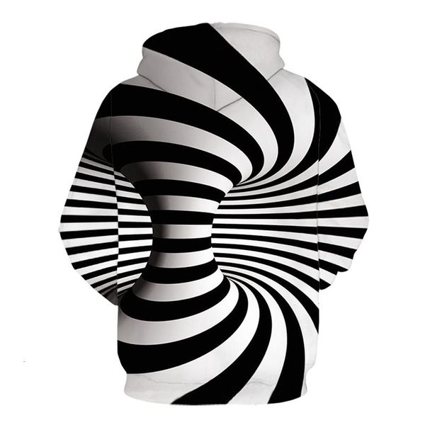 

men's hoodies & sweatshirts fashion couples men women black and white stripes swirl 3d print sweater sweatshirt jacket