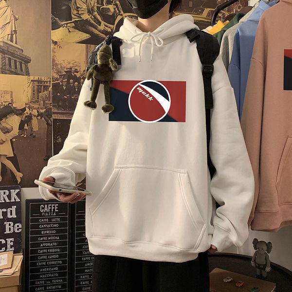 

2021 new mens newspaper style autumn new style hong kong style net red ins printed hooded loose sweater pullover hoodie, White;black