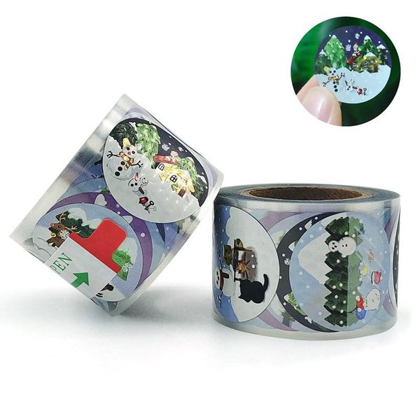 

gift wrap bronzing merry christmas stickers roll colorful 250-count round seals for cards envelopes box ts3