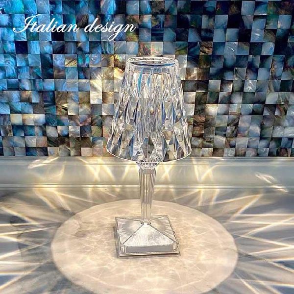 

table lamps italian design acrylic kartell rechargeable led night light usb touch sensor flower multi-function hall el decoration