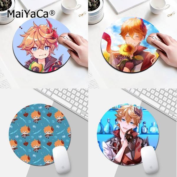 

mouse pads & wrist rests maiyaca tartaglia genshin impact locking edge pad game round desk gamer gaming mat for pc laptop