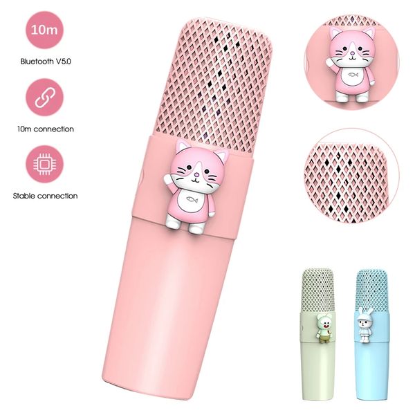Travor microfono wireless mini microfono cartoon per K Song microfono karaoke microfono audio integrato regalo di compleanno per bambini