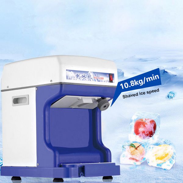 Tritaghiaccio Multi-funzione Elettrico Cubo Tritaghiaccio Frantoio Macchina Automatica Cono di Neve Macchina Pialla Ghiaccio 220V Bianco/Blu