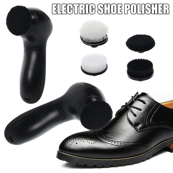 

leather care machine 4-in-1 electric shoe polisher portable brush for home travel clothing & wardrobe storage