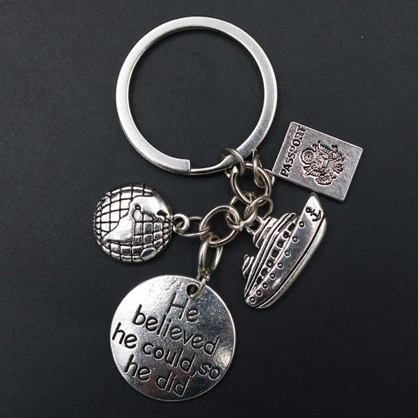 

keychains 1pc antique silver he believe could so did charm cruise ship & passport map keychain diy metal couple key