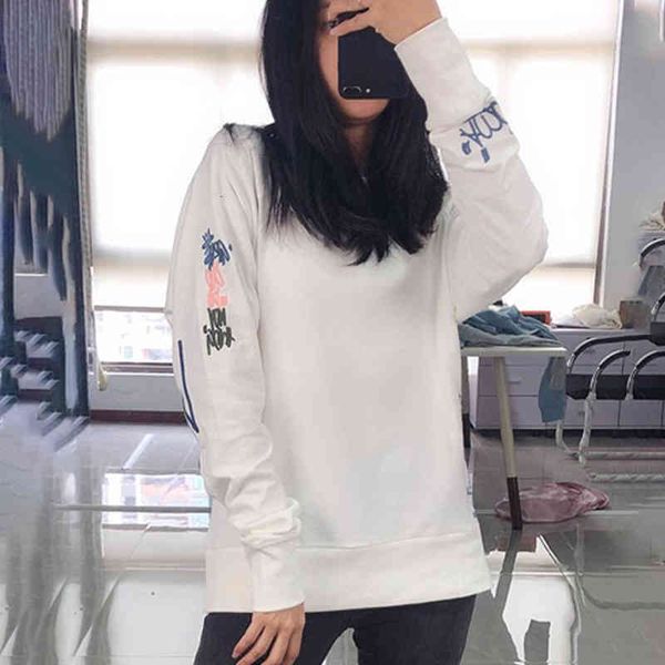 

women's hoodies & sweatshirts rowling embroidered rock pattern ladies sweatshirt autumn winter neck long sleeve vintage sweater dgox, Black
