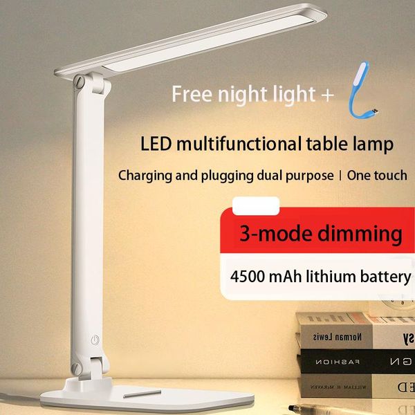 

desk lamp eye protector charging small reading for bedroom table led rechargable lamps