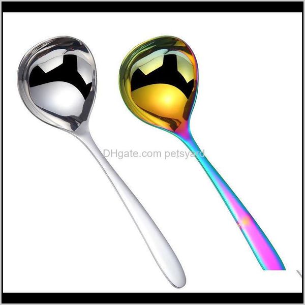 Spoons Cozinha de talheres, Bar de jantar Home GardensPoon 304 aço inoxidável celebridade da Web Round Talheres Adaptados Colher para Sopa Longa Curta T