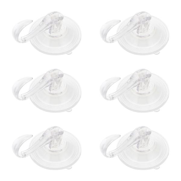 

hooks & rails 6pcs suction reusable bathroom towel holders (transparent)