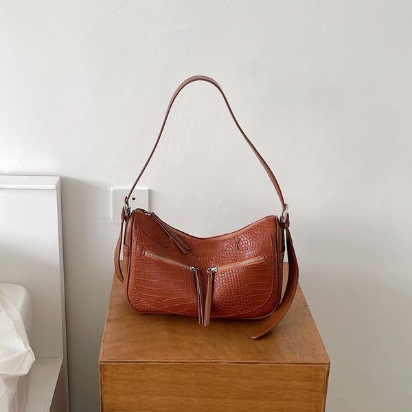 

evening bags crocodile zipper women's bag korean middle female handbags alligator large capacity ladies shoulder crossbody whole sale